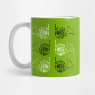 Lime Green French Horn Pattern Mug